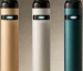 Three minimalist vape pen silhouettes in gold, white and teal representing the three KUZ devices compared in this guide